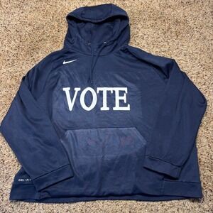 Nike Dri-FIT Vote Graphic Hoodie Navy Blue Women XXL Plus Size Sweatshirt